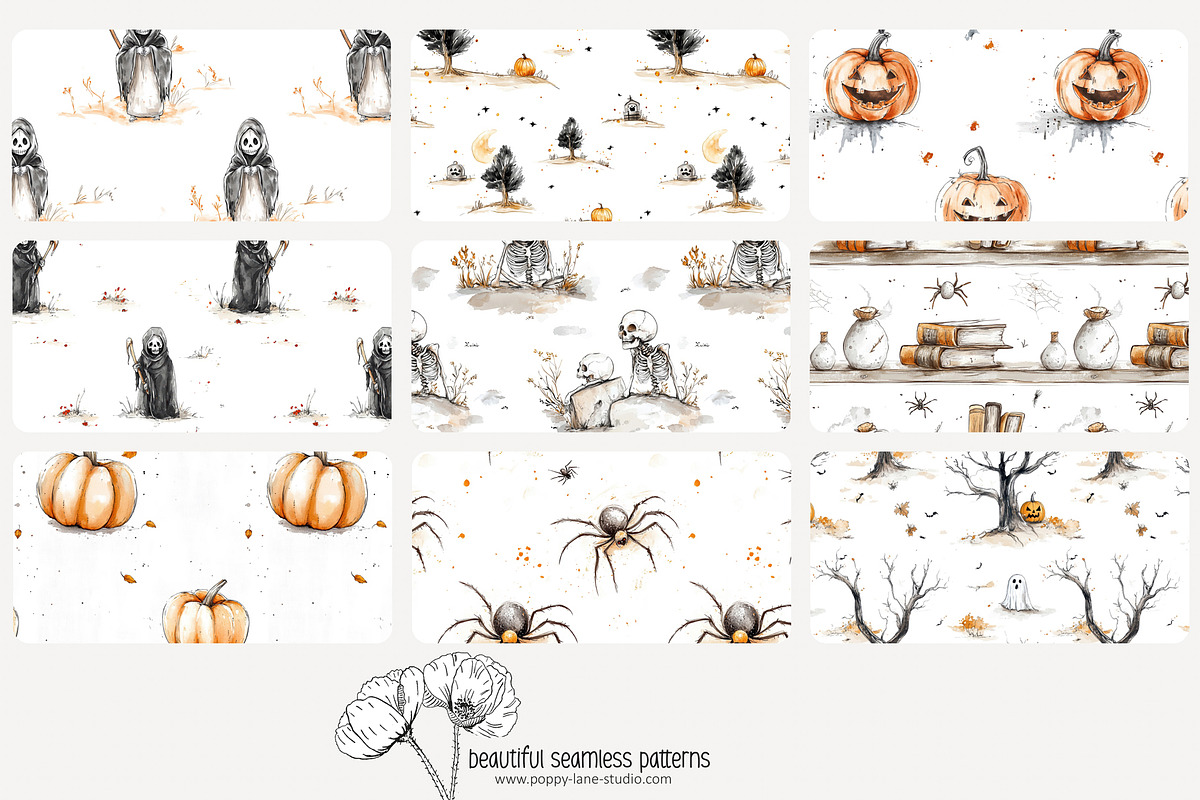 70 minimalist Halloween pattern, a Pattern Graphic by Poppy Lane Studio (Photo 6 of 10)