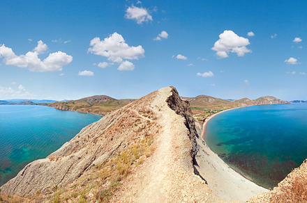 Summer rocky coastline and camping on sandy beach (Tihaja Bay (K, a Nature Photo by YuriyB