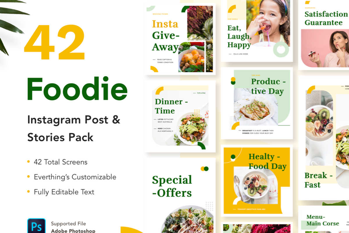 Foodie - Food Instagram Template, a Social Media Template by Designspace (Photo 1 of 8)