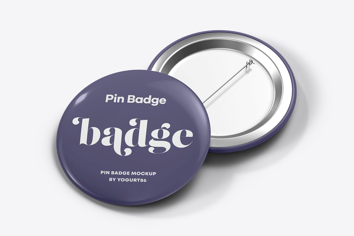Pin Badge Mock-up, a Merchandise Mockup by Yogurt86 (Photo 4 of 16)