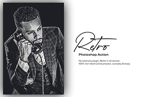 B&W Retro Art, an Action Add-On by DesignCave