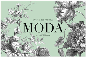 Moda, Pattern Designs & Motifs Set!