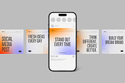 Instagram Carousel Mockup, an iPhone Mockup by graphypix (Thumbnail 1 of 4)
