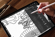 Japanese Dragon Kit for Procreate, a Brush Add-On by InkRef (Thumbnail 3 of 6)