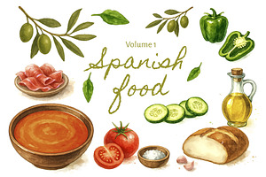 Spanish Food Clipart Vol. 1