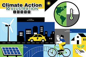 10 Climate Action Illustration, a Technology Illustration by denayunebgt
