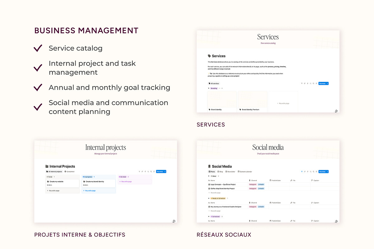 Freelance Business Notion Template, an App Template by MargauxQuercy (Photo 7 of 9)