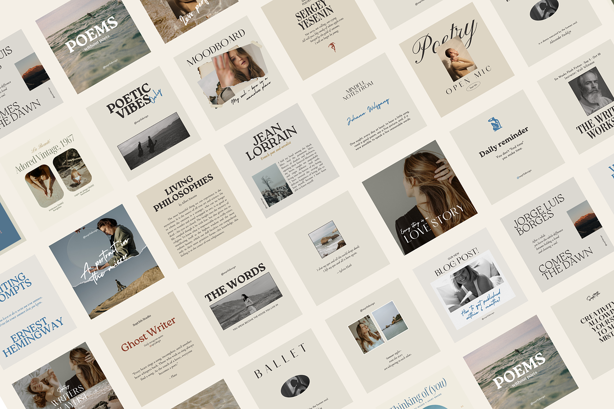 Writers Social Media Vol.5 for CANVA, a Social Media Template by September 5th (Photo 5 of 24)