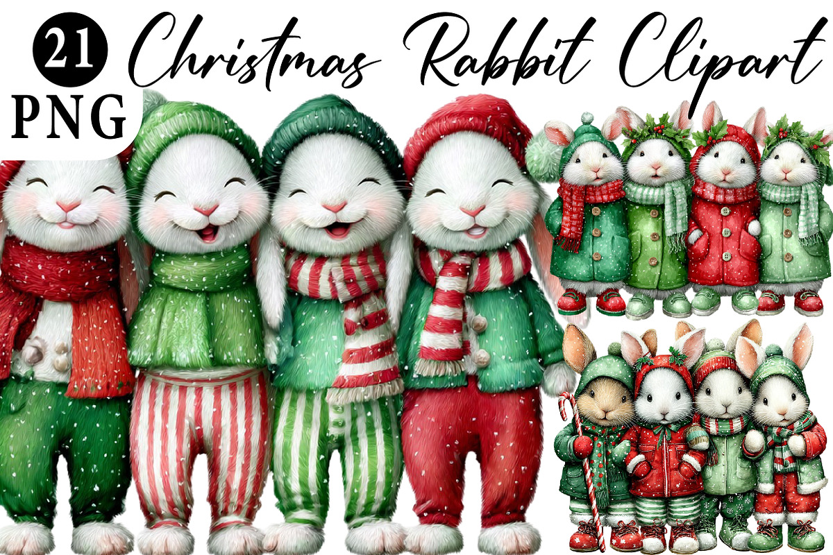 Holiday bunnies – Christmas rabbit, an Illustration by Daily.Designs (Photo 1 of 5)