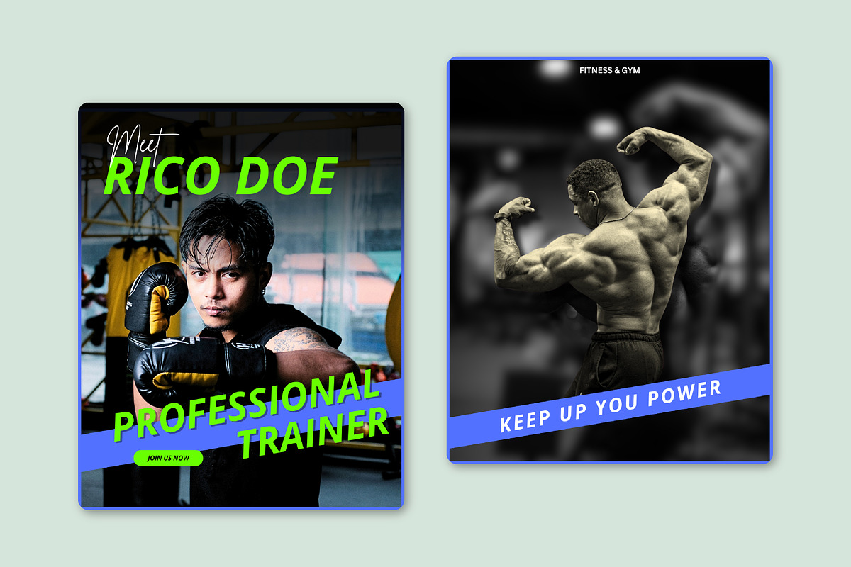 Gym // Health Social Media Kit, a Social Media Template by SecondBrain Store (Photo 5 of 9)