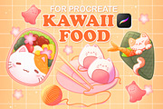 Cute Procreate Bundle, Kawaii Stamps, a Food Illustration by InkPrintsTattoo (Thumbnail 1 of 6)