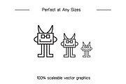 Cute Monster Character Icons, an Outline Icon by Designfour (Thumbnail 7 of 7)