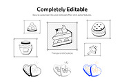 75 Dessert Doodles, an Outline Icon by Prosymbols (Thumbnail 3 of 7)