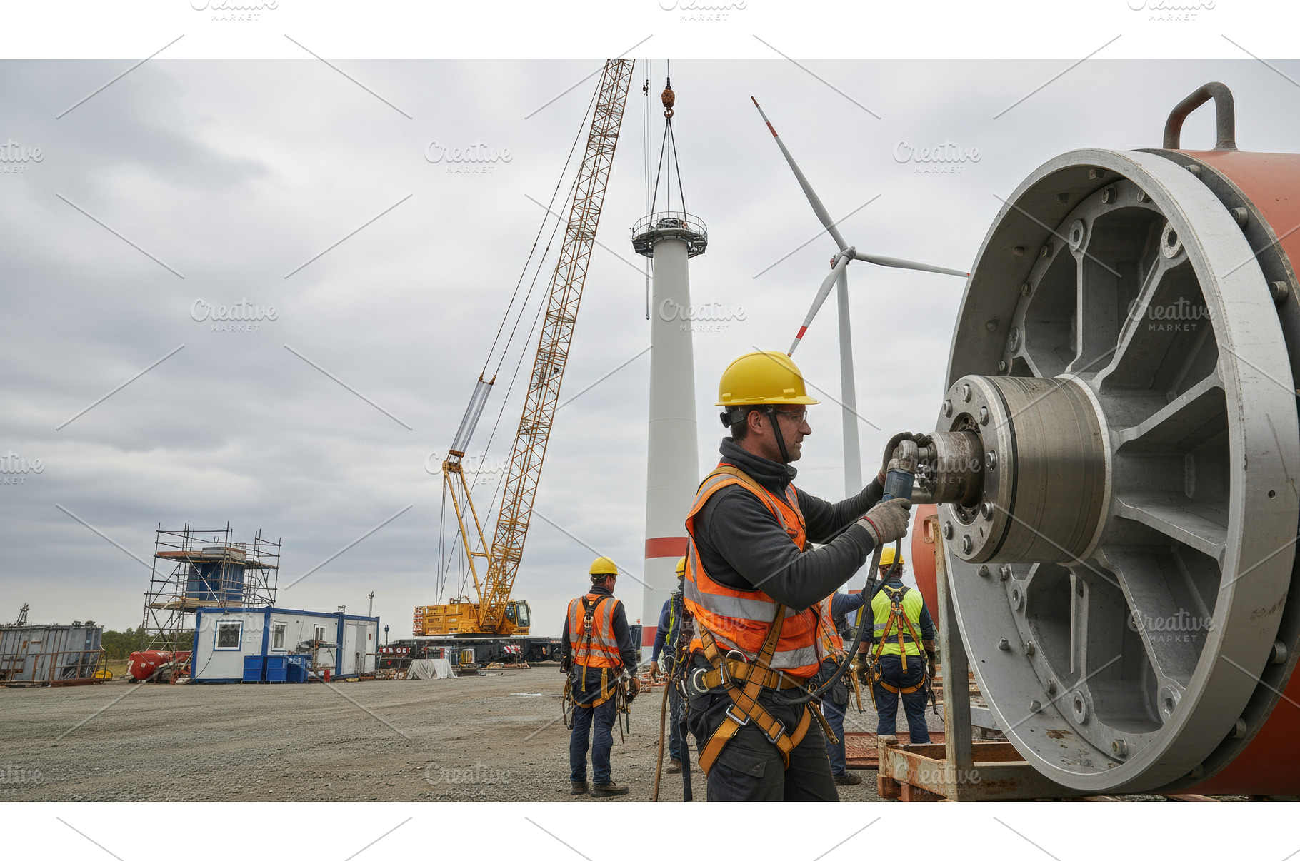 Construction workers assembling, an Industrial Photo by Igor Tichonow