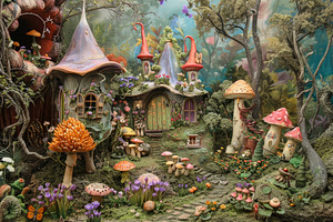 A painting depicting a whimsical fai, a Photo by Iftikhar Alam