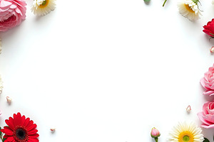Floral Corner Frame With Open White, a Photo by LOGOCREATIVE
