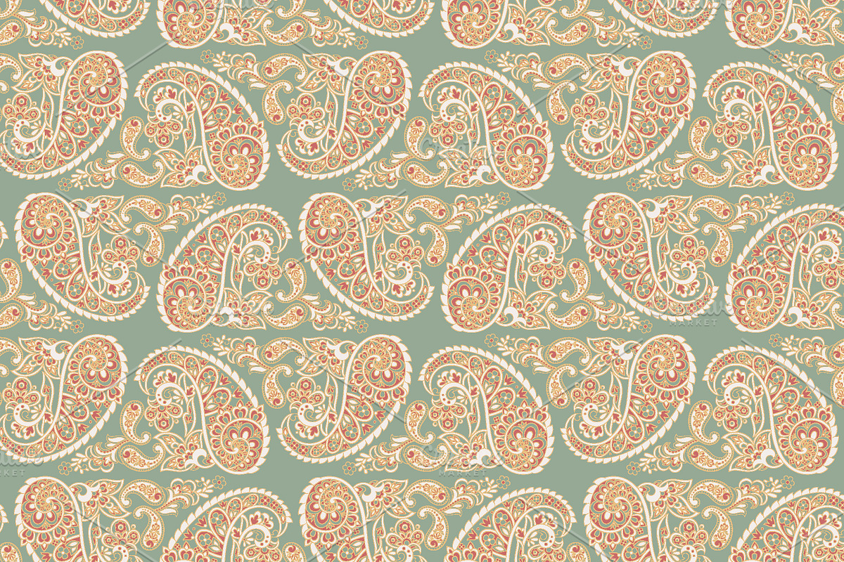 3 Asian paisley seamless patterns, a Pattern Graphic by antalogiya (Photo 3 of 4)