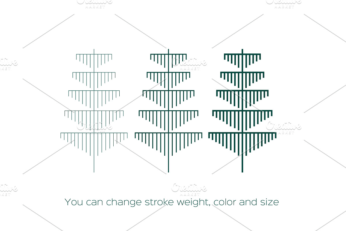 Line Trees Set + Bonus, an Illustration by Anna Isaeva (Photo 2 of 3)