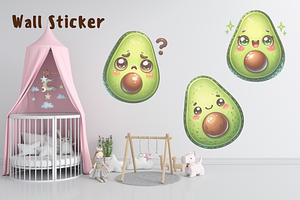 Cute Avocado Face Expressions