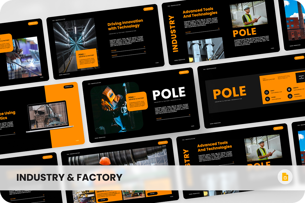 Pole Industry & Factory Google Slide, a Presentation Template by SquidPixey (Photo 1 of 6)
