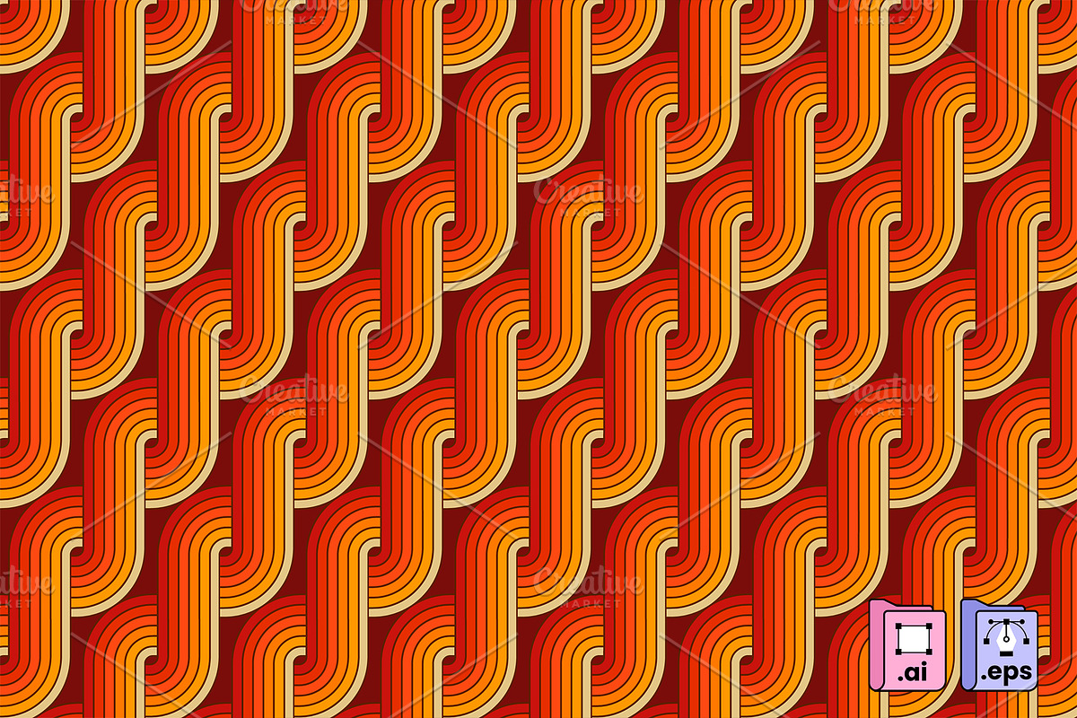 70s Vintage Retro Twist Pattern, a Pattern Graphic by MISS CHATZ (Photo 3 of 3)