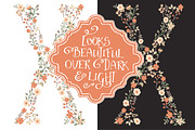 Peach Floral Alphabet Vectors & PNGs, an Illustration by Amanda Ilkov (Thumbnail 3 of 5)