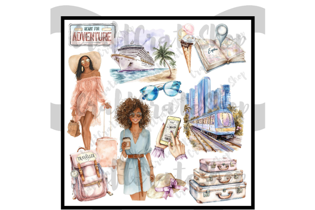 Watercolor Traveler Clipart, an Illustration by CraftCrateShop (Photo 5 of 7)