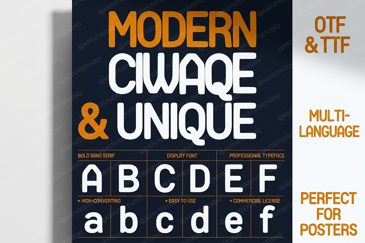 Ciwaqe - Elegant Serif Typeface, a Serif Font by Astuti Studio (Photo 1 of 25)