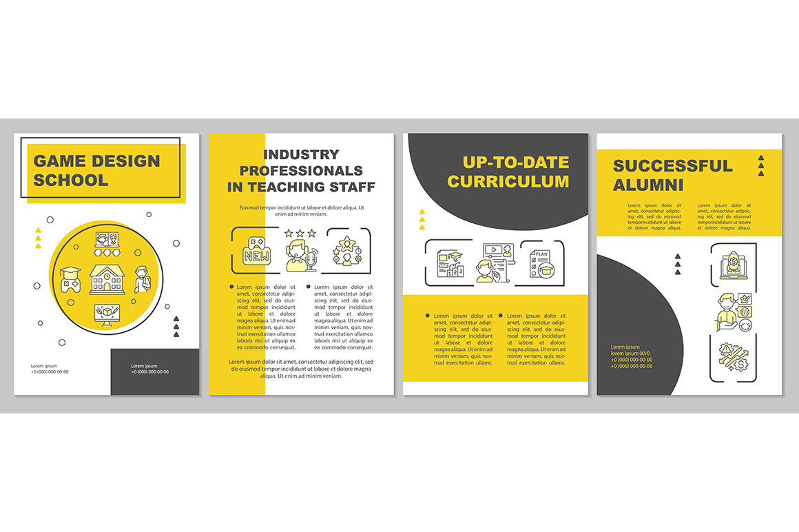 Game design school brochure template, a Brochure Template by IMG Visuals