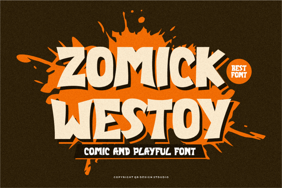 Zomick Westoy - Comic Font, a Sans Serif Font by QR Design Studio (Photo 1 of 7)