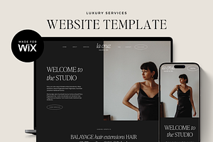 Salon Spa Wix Website Template, Dark