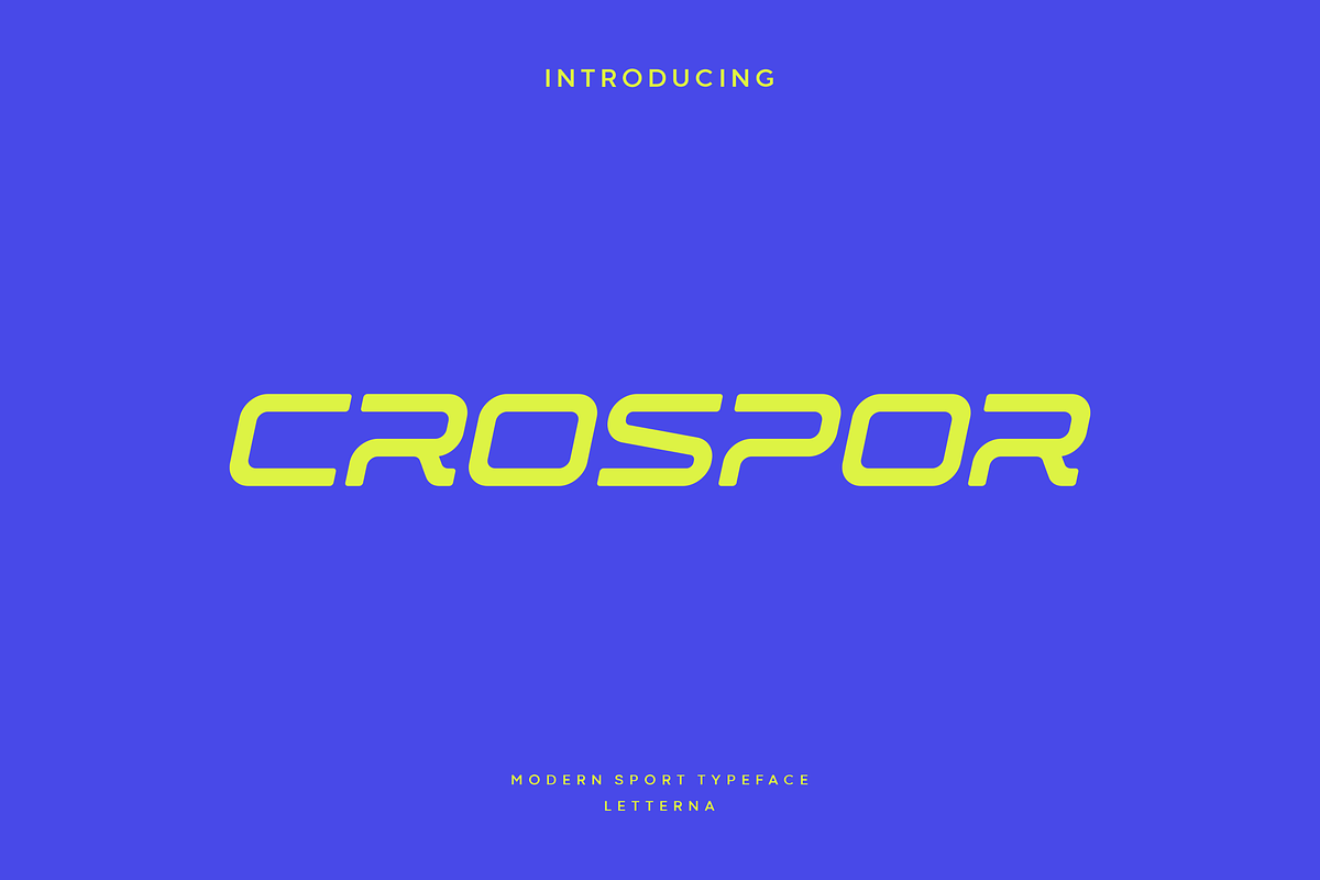 Crospor - Modern Sport Typeface, a Sans Serif Font by Letterna (Photo 1 of 4)