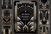 Gold Black Art Deco Wall Art Posters, an Illustration by VectorPanther (Thumbnail 6 of 8)