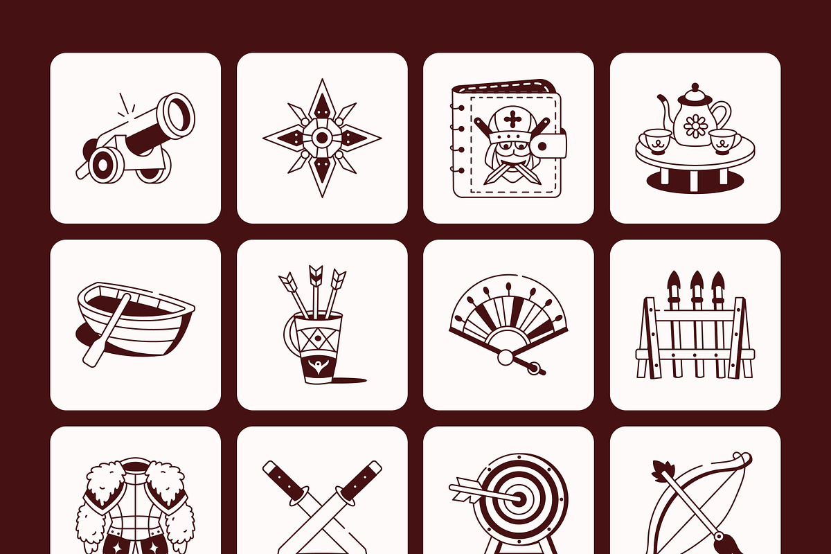 Samurai Drawing Art Set, a Person Illustration by Vectors Market (Photo 8 of 8)