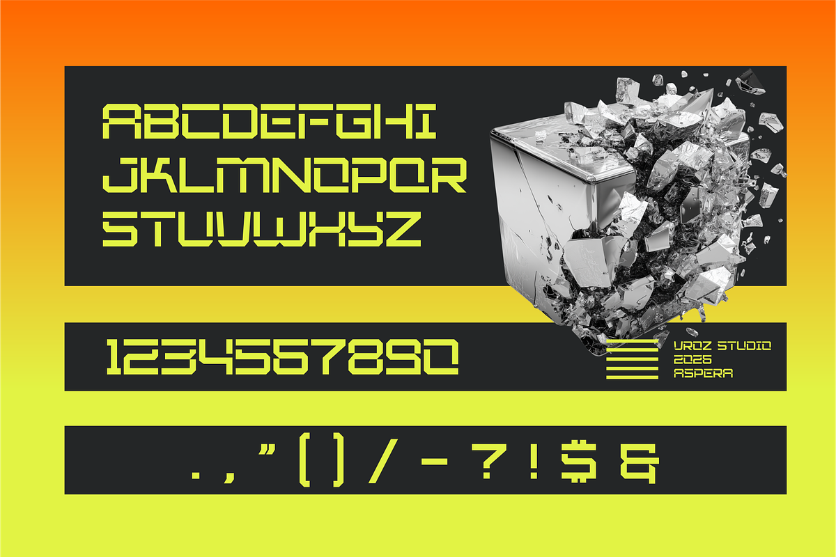 Aspera – Modern Futuristic, a Sans Serif Font by Vroz Studio (Photo 3 of 8)
