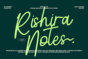Rishira Notes - Handwritten Script, a Handwritten Font by Indotype Foundry (Thumbnail 1 of 10)