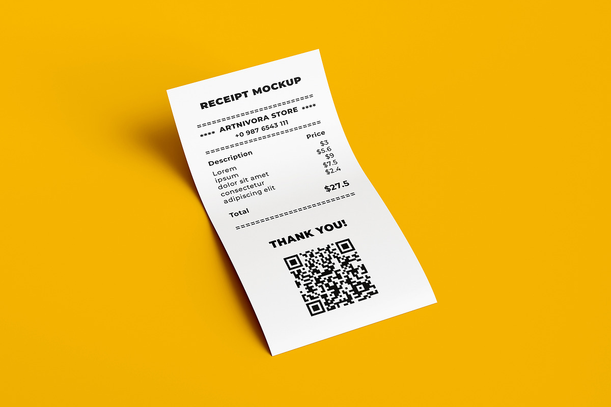 Receipt Mockup, a Wearable Device Mockup by Artnivora.Std (Photo 3 of 5)