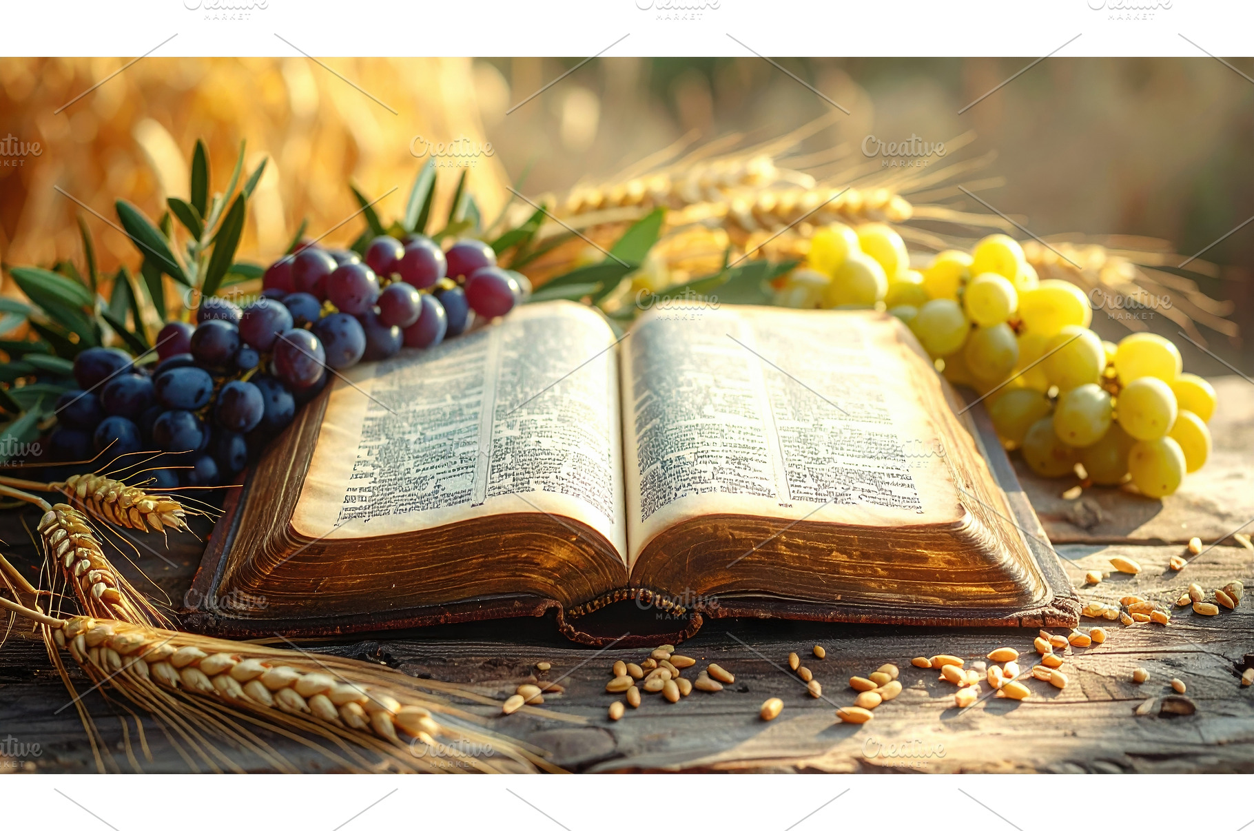 Ancient book with grape and wheat, a Nature Photo by Igor Tichonow