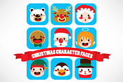 Christmas Character Faces, an Illustration by Kakigori Studio (Thumbnail 1 of 2)