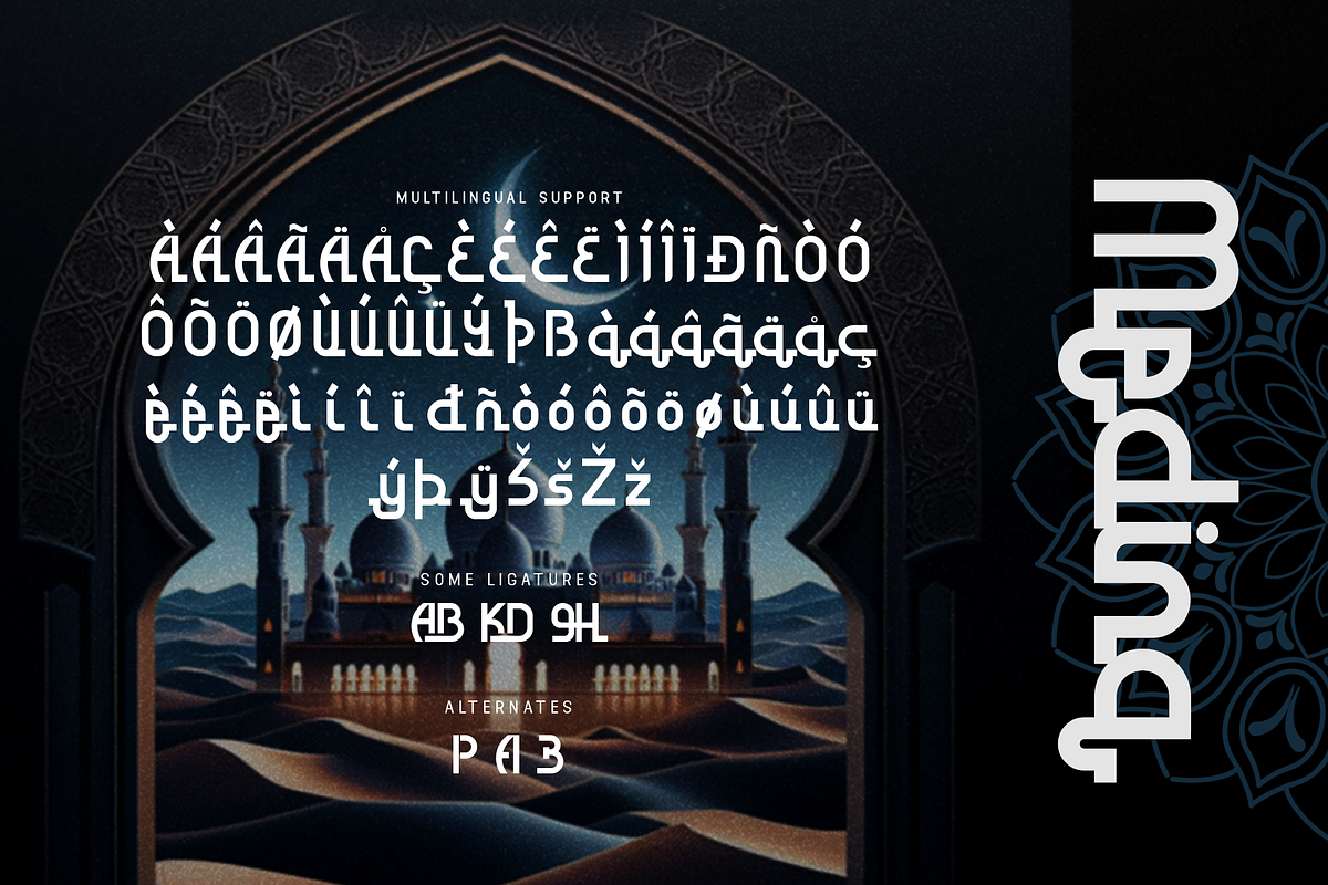 Medina - Contemporary Arabic Font, a Handwritten Font by overlaytemplates (Photo 5 of 5)