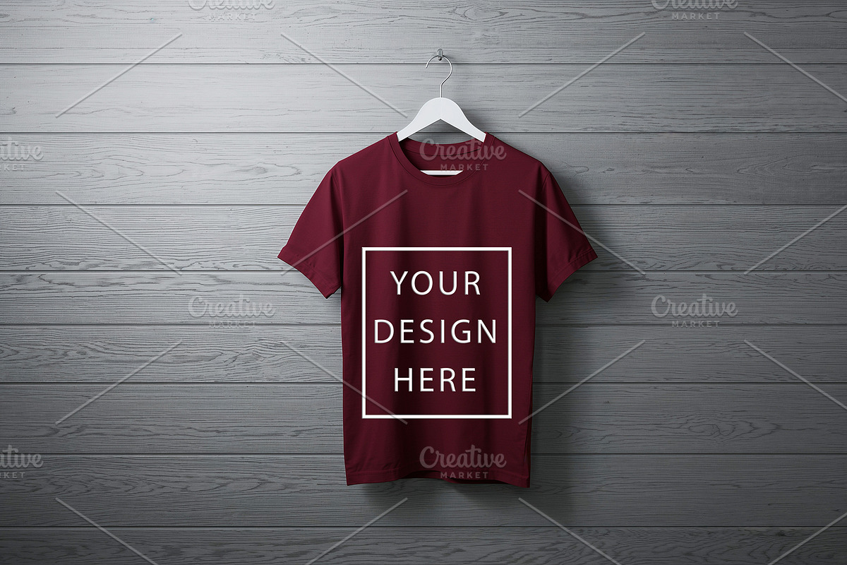 T-Shirt Mockup - Maroon Edition, a Shirt Mockup by ForhadGFX (Photo 5 of 12)