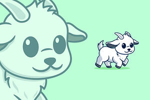 Little Goat Cute Cartoon, an Illustration by garistipis