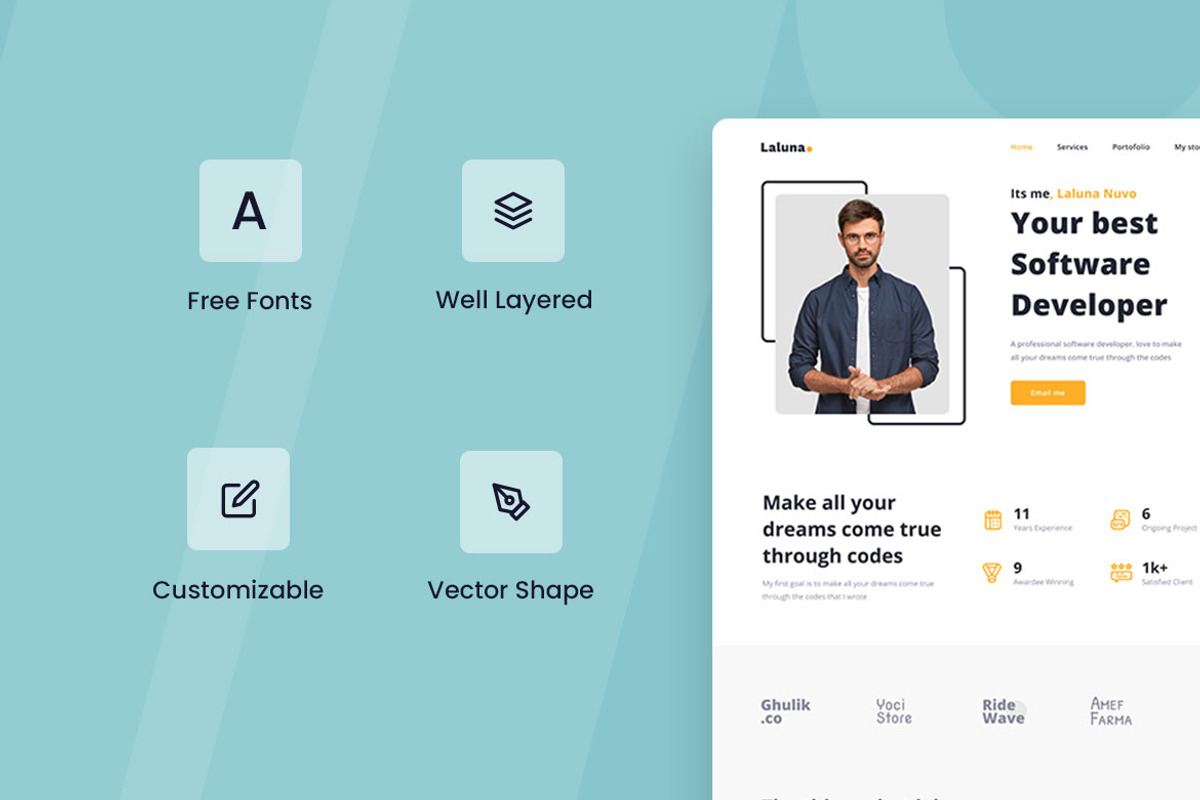Software Developer Web Design, a Wireframe Template by INSPR STD (Photo 2 of 6)
