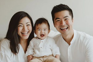 Smiling family enjoying quality time, a Photo by Beautiful things