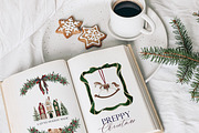 Watercolor Clipart- PREPPY Christmas, a Decorative Illustration by Beigetime (Thumbnail 4 of 13)