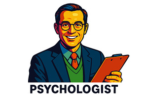 psychologist man holding clipboard, a Healthcare Illustration by AlexArt