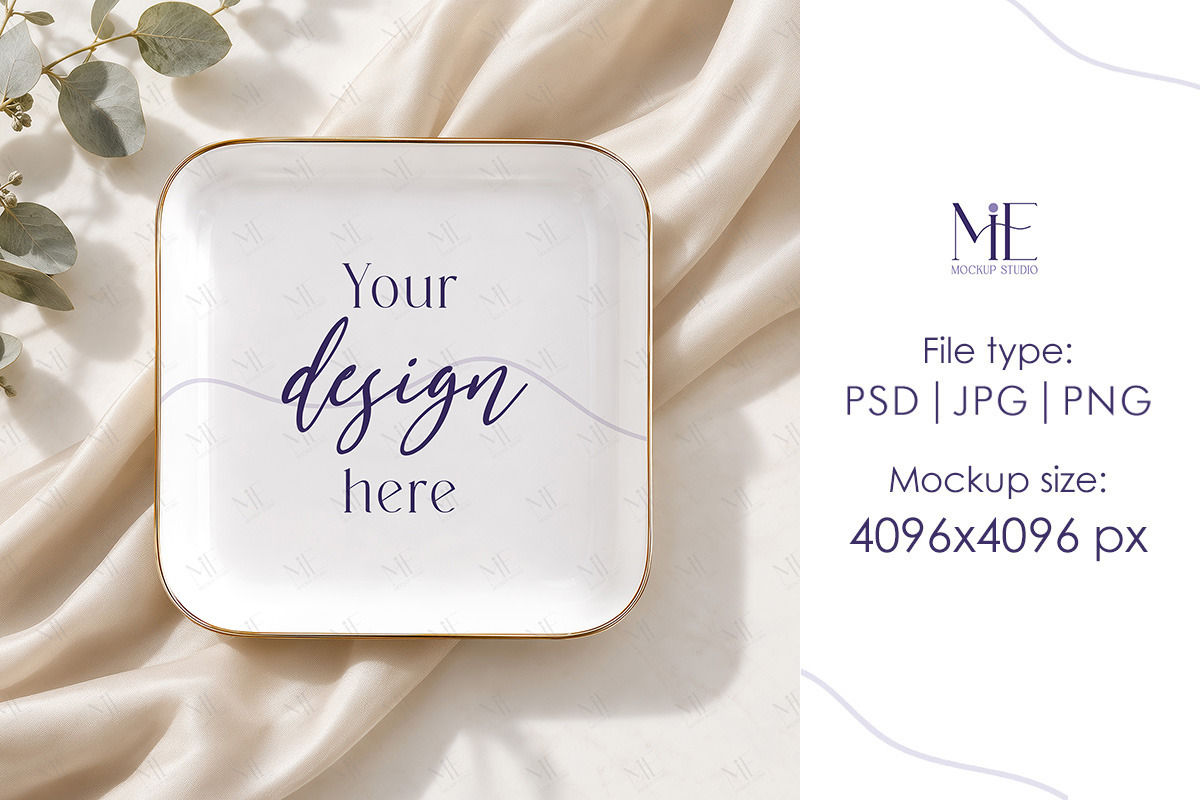 Jewelry Dish Trinket Tray Mockup, a Cups & Container Mockup by Mie Mockup Studio (Photo 2 of 7)