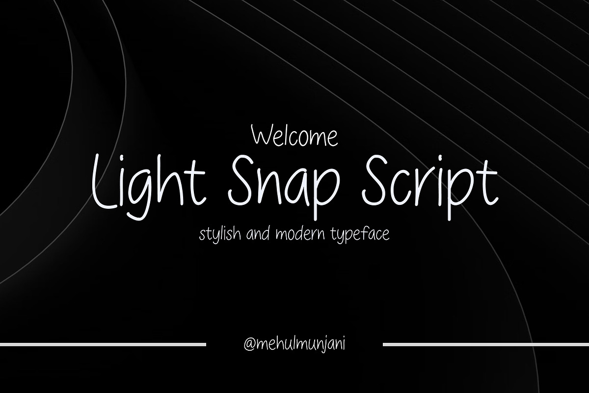 Light Snap 2 Sans Serif Font, a Sans Serif Font by Mehul Munjani (Photo 1 of 8)