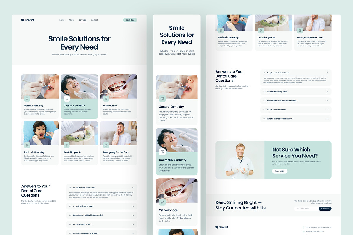 Dental Clinic Website UI Figma preview 4