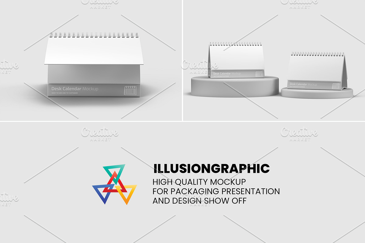 Desk Calendar Mockup - 6 views, a Packaging Mockup by Illusiongraphic (Photo 19 of 19)